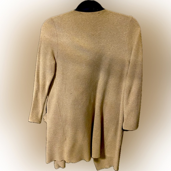 ZARA- tan cardigan blk trim - Picture 2 of 6